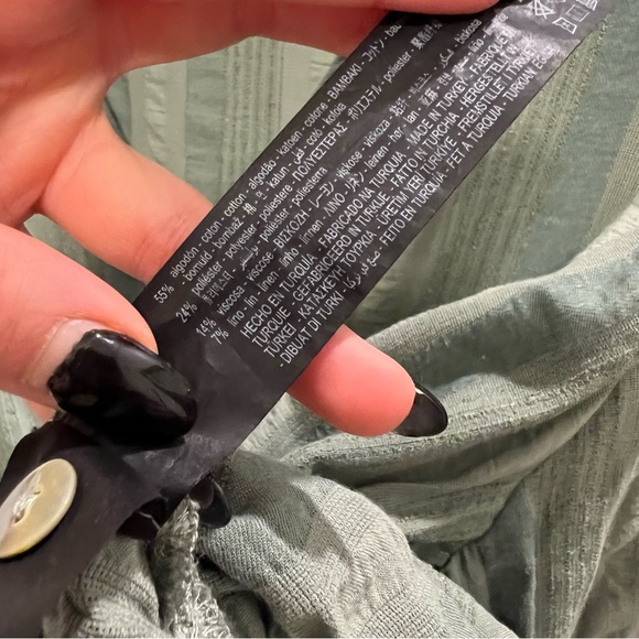 Zara women’s button up wrap dress size S green striped - Picture 11 of 11